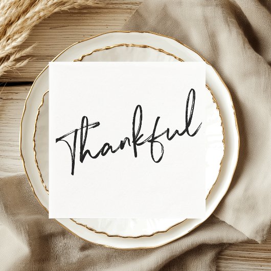 Serviette En Papier Thanksgiving Script minimaliste