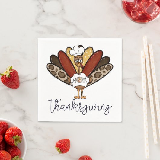 Serviette En Papier Thanksgiving Script Turquie Donner Merci Plate (En situation)