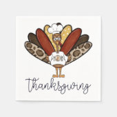 Serviette En Papier Thanksgiving Script Turquie Donner Merci Plate (Devant)