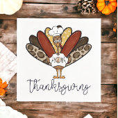 Serviette En Papier Thanksgiving Script Turquie Donner Merci Plate