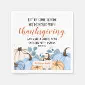 Serviette En Papier Thanksgiving Scripture Blue Citrouille Patch Famil (Devant)