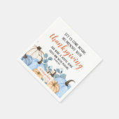 Serviette En Papier Thanksgiving Scripture Blue Citrouille Patch Famil (Coin)
