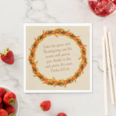 Serviette En Papier Thanksgiving Thankful Bible Verse Napkins 6.5" (En situation)