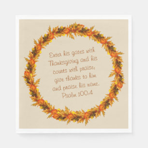 Serviette En Papier Thanksgiving Thankful Bible Verse Napkins 6.5"