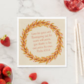 Serviette En Papier Thanksgiving Thankful Bible Verse Napkins 6.5" (En situation)