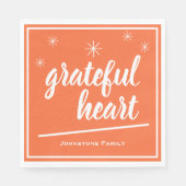 Serviette En Papier Thanksgiving Time Script Grateful Heart Papier (Devant)