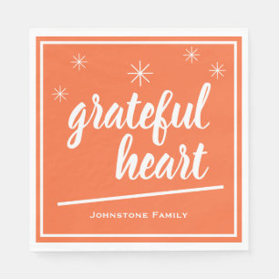 Serviette En Papier Thanksgiving Time Script Grateful Heart Papier