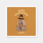Serviette En Papier Thanksgiving Turkey Leg Armadillo Texas (Devant)