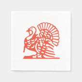 Serviette En Papier Thanksgiving Turkey Orange Gobble 4Pat (Devant)