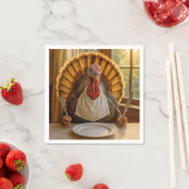 Serviette En Papier Thanksgiving Turkey With Knife and Fork (En situation)