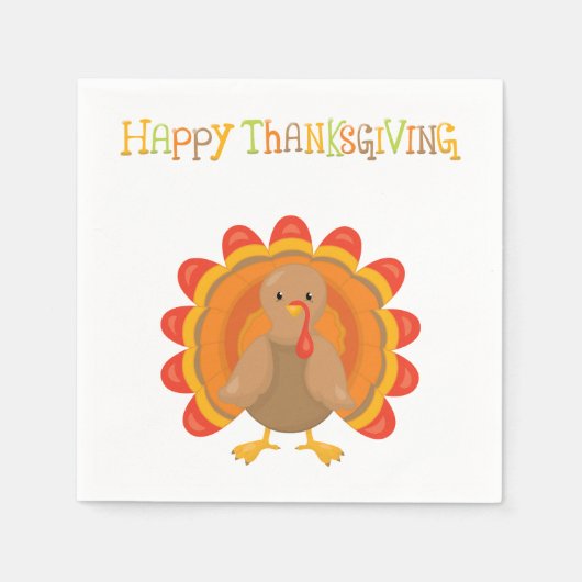 Serviette En Papier Thanksgiving Turquie (Devant)