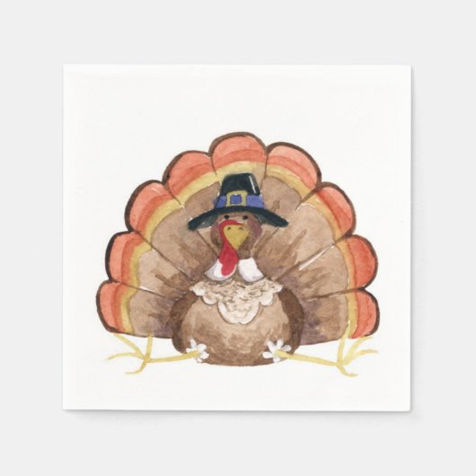 Serviette En Papier Thanksgiving Turquie (Devant)