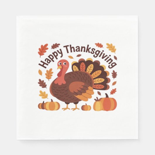 Serviette En Papier Thanksgiving Turquie - Automne Vacances Classic Ov (Devant)