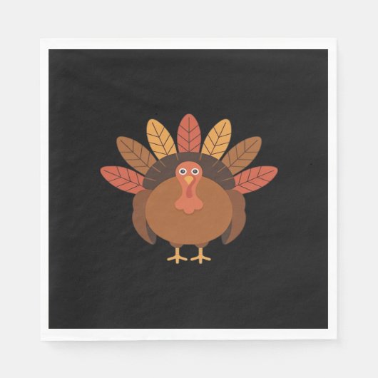 Serviette En Papier Thanksgiving Turquie - Automne Vacances Classique  (Devant)