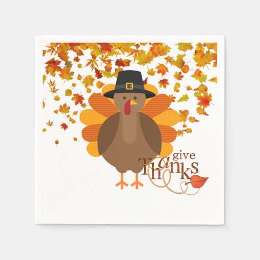 Serviette En Papier Thanksgiving Turquie Papier serviettes/Cocktail (Devant)
