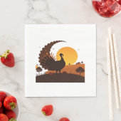 Serviette En Papier Thanksgiving Turquie Silhouette - Sunset Harvest S (En situation)