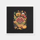Serviette En Papier Thanksgiving Turquie Thanksgiving Pie Fall Famille (Devant)