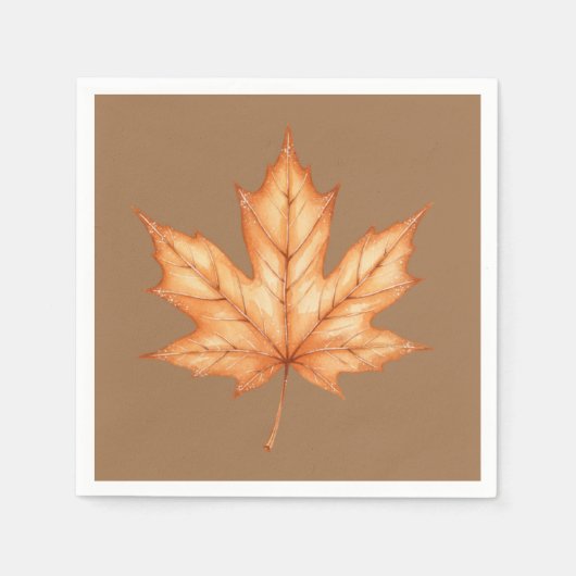 Serviette En Papier Thanksgiving Watercolor Fall Leaf (Devant)