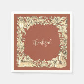 Serviette En Papier Thanksgiving Woodland Animal Russe Fall Copper (Devant)