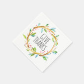 Serviette En Papier Thanksgiving Wreath & Give Thanks Modèle (Coin)