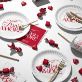 Serviette En Papier That’s Amore Red hand drawn Bridal Shower