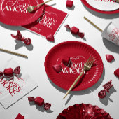 Serviette En Papier That’s Amore Red hand drawn Bridal Shower