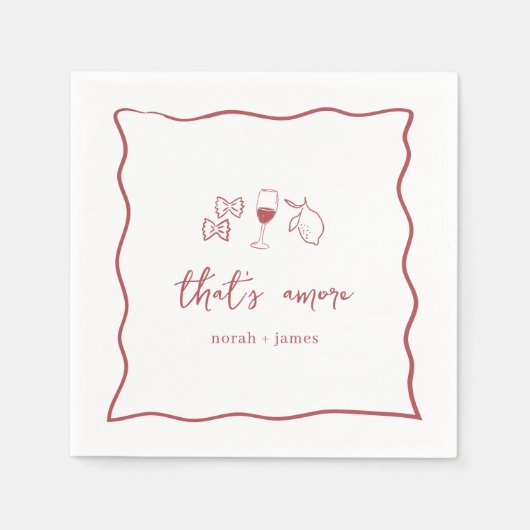 Serviette En Papier "That's Amore" Fête des mariées manuscrite (Devant)