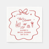 Serviette En Papier That's Amore, Red Doodle Personalized Shower (Devant)