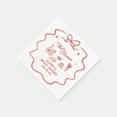Serviette En Papier That's Amore, Red Doodle Personalized Shower (Coin)