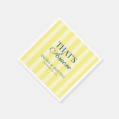 Serviette En Papier That's Amore Striped Blue & Yellow Wedding (Coin)