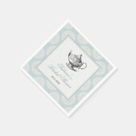 Serviette En Papier Thé à la Haute-Victorienne Bleue (Coin)