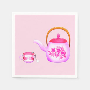 Serviette En Papier Thé à la théière mignonne