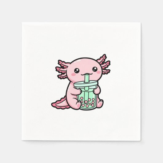 Serviette En Papier Thé axolotl mou et bulle (Devant)