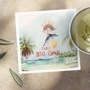 Serviette En Papier The Big One Retro Summer Surf Anniversaire