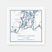 Serviette En Papier The Bohlin Wedding Newport RI Map (Devant)