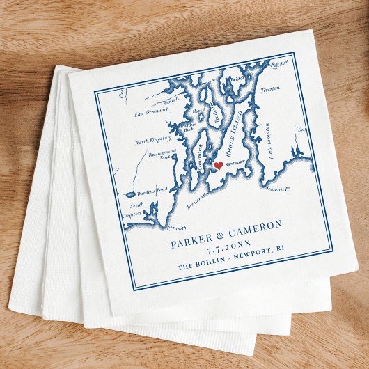 Serviette En Papier The Bohlin Wedding Newport RI Map