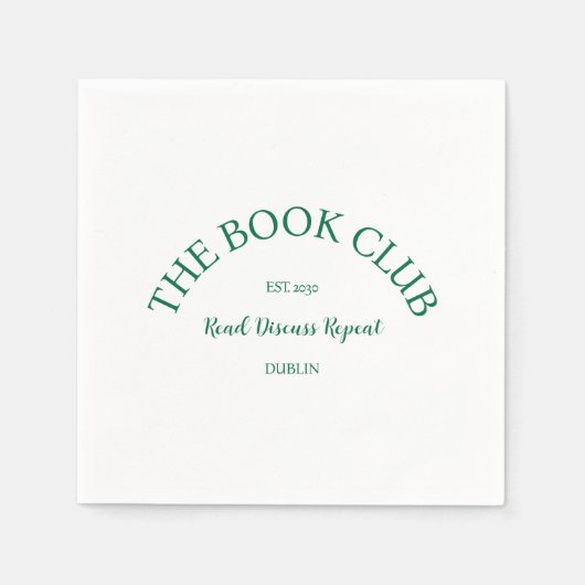 Serviette En Papier The Book Club Crest Lire Discuter Répéter (Devant)