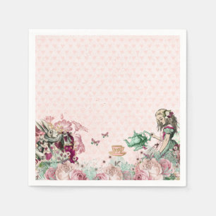 Serviette En Papier Thé d'Alice au Pays des Merveilles Blush & Mint