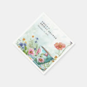 Serviette En Papier Thé dansant de mariage floral (Coin)