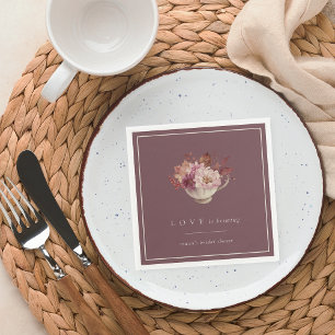 Serviette En Papier Thé de mariage automnal Fleurs d'automne Tasse à t