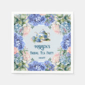 Serviette En Papier Thé de mariage aux hortensias bleus (Devant)