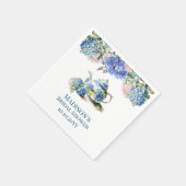 Serviette En Papier Thé de mariage aux hortensias bleus (Coin)