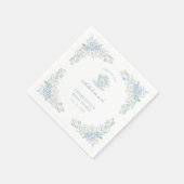 Serviette En Papier Thé de mariage floral bleu (Coin)