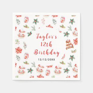 Serviette En Papier Thé de Noël Fête d'anniversaire Rouge