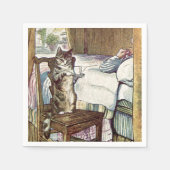 Serviette En Papier Thé de service de chat (Devant)