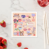 Serviette En Papier Thé Et Livres (En situation)