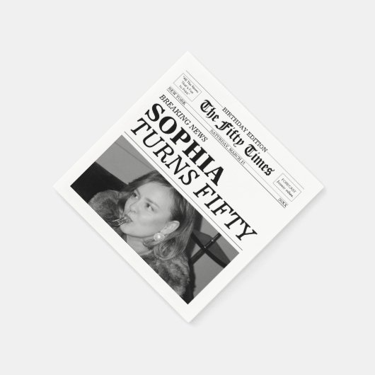 Serviette En Papier The Fifty Times Newspaper 50th Birthday (Coin)