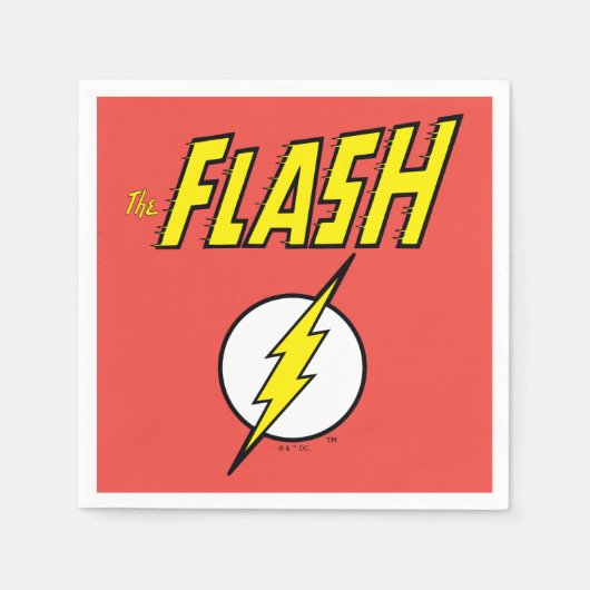 Serviette En Papier The Flash Name & Lightning Bolt Logo (Devant)