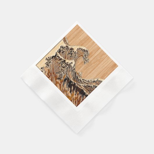 Serviette En Papier The Great Hokusai Wave Bamboo (Coin)