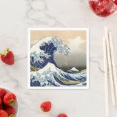 Serviette En Papier The Great Wave of Kanagawa - Katsushika Hokusai (En situation)
